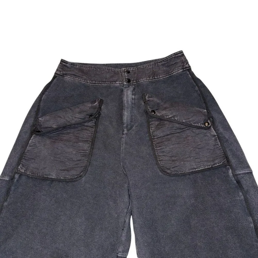 Free People Movement TIMKO Loose Oversized Pants  Washed Black Large
